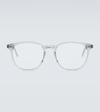 Gucci Round Acetate Glasses In Grey-grey-transparent