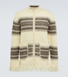 Junya Watanabe Stripe-pattern Zip-up Cardigan In Natural