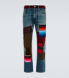 Junya Watanabe Patchwork-design Slim-cut Jeans In Indigo Mix