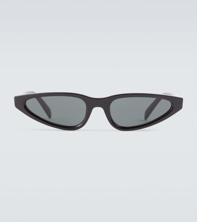 Celine Cat-eye Sunglasses In Shiny Black / Smoke