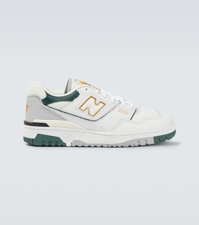 New Balance 550 Leather Sneakers In White/nightwatch Green
