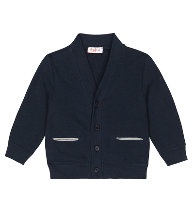 Il Gufo Baby Cotton Cardigan In Blue