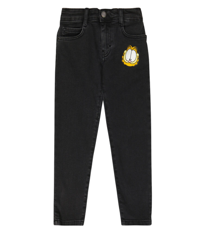 Marc Jacobs Kids' X Garfield Printed Mid-rise Straight Jeans In Black
