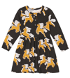 Mini Rodini Printed Cotton-blend Dress In Black