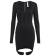 DION LEE CORSET RIBBED-KNIT COTTON MINIDRESS