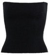 Wardrobe.nyc Strapless Ribbed Cotton-blend Top In Black
