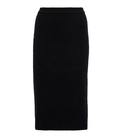 Wardrobe.nyc Ribbed-knit Cotton-blend Tube Midi Skirt In Black