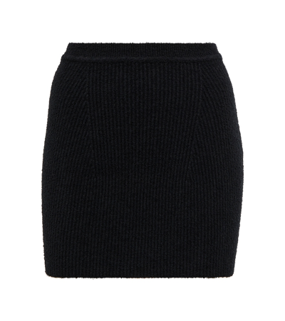Wardrobe.nyc Ribbed Cotton-blend Mini Skirt In Black