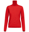 Max Mara Saluto Virgin Wool Turtleneck Sweater In Rosso