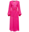 Rotate Birger Christensen Sequined Stretch-mesh Midi Dress In Knockout Pink
