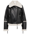 Simkhai Corinne Whipstitched Faux Shearling Biker Jacket In Black Multi