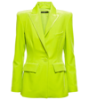 Alex Perry Women's Manon Satin Crepe Fitted Blazer In Yellow
