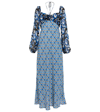 Rixo London Blue Jeanie Contrast Print Midi Dress In Blue Starlet Floral
