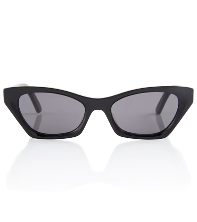 Dior Beveled Acetate Butterfly Sunglasses In Black/gray Solid