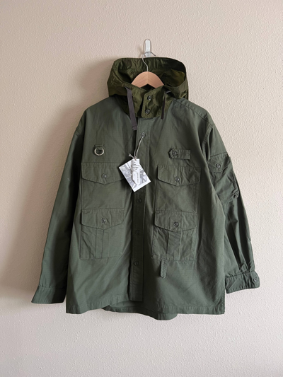 Pre-owned Engineered Garments Fishing Over Shirt Ripstop Jacket In Green