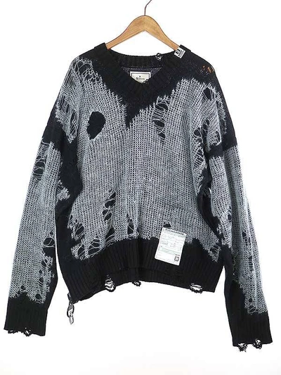 Pre-owned Miharayasuhiro Mihara Yasuhiro 20aw Enlarged Zip Knit Sweater Black 46