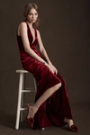 Jenny Yoo Logan Velvet Dress In Purple