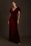 Jenny Yoo Ellis Velvet Open Back Dress In Purple