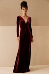 Anthropologie Jenny Yoo Ryland Velvet Maxi Dress In Purple