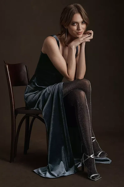 Jenny Yoo Mara Velvet Maxi Dress In Blue | ModeSens
