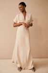 Bhldn Leila Satin Charmeuse Dress In White