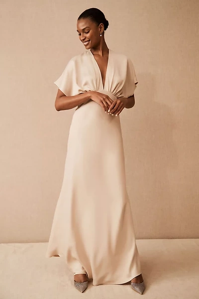 chinese dress ladies LaDivine BD104 Satin A-Line Prom Dress with Cowl Neck and High Slit  The  Dress Outlet