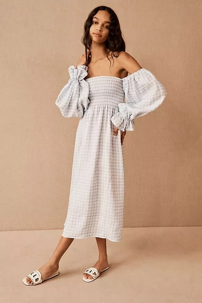 Sleeper Atlanta Linen Dress In Blue | ModeSens