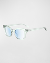 Kate Spade Roanne 54mm Cat Eye Blue Block Eyeglasses In Green