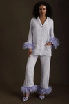 Sleeper Party Pajamas Double Feathers Set In Purple