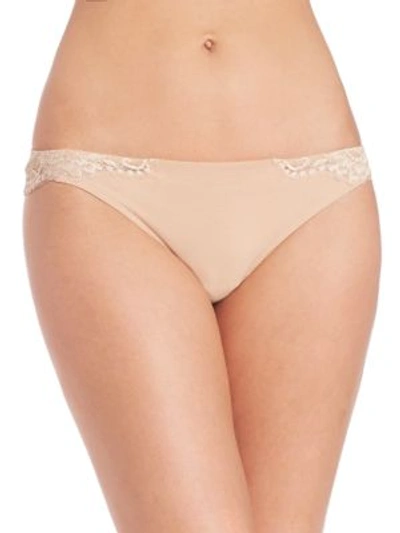 La Perla Souple Lace-trimmed Thong In Nude