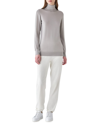 Loro Piana Featherweight Cashmere Turtleneck Sweater In Grey Birch