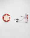 Montblanc Cufflinks Heritage Rouge Et Noir In Steel