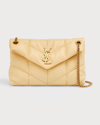 Saint Laurent Small Loulou Leather Puffer Bag In Jaune Pale