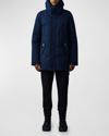 Mackage Edward Water Repellent Down Parka With Removable Bib In Navy