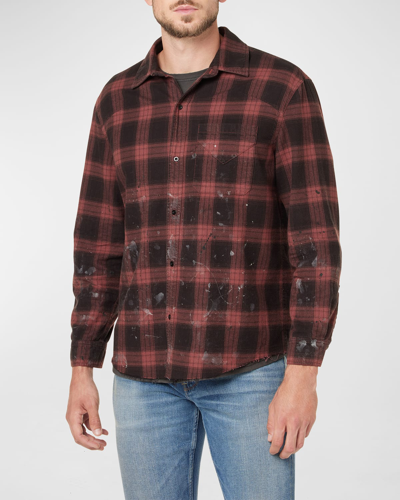Hudson Brick Check Paint Splatter Shirt