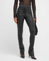 Lamarque Dawn Flared Leather Pants In Black