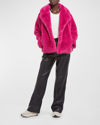 Apparis Milly Faux Fur Short Coat In Confetti Pink