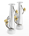 MICHAEL ARAM BUTTERFLY GINKGO GOLD CANDLE HOLDERS, SET OF 2