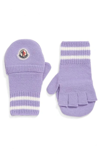 Moncler Kids' Virgin Wool Mittens In Purple
