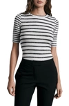 Rag & Bone The Knit Stripe Slim T-shirt In Grey Multi