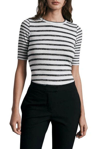Rag & Bone The Knit Stripe Slim T-shirt In Grey Multi