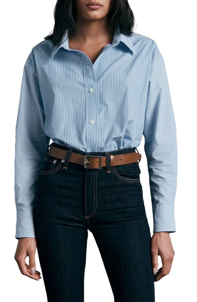Rag & Bone Kenna Striped Button-up Shirt In Blue Stripe