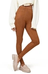 Spanx Faux Suede Leggings In Brown