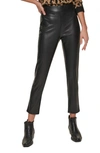 DKNY CROP FAUX LEATHER PULL-ON PANTS