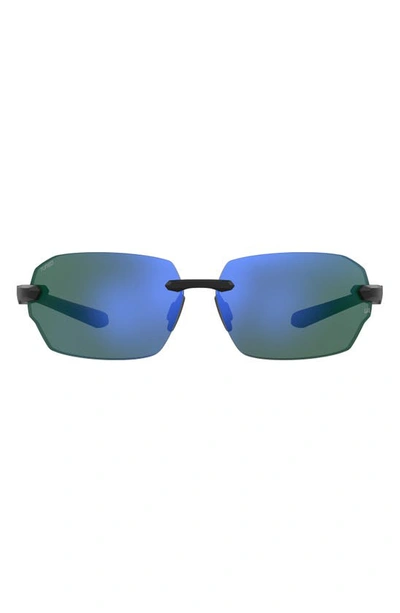 Under Armour Fire 71mm Geometric Sunglasses In Black Green