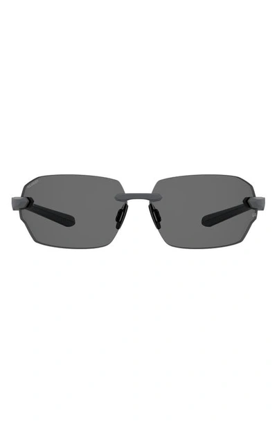 Under Armour Fire 71mm Geometric Sunglasses In Matte Grey/ Polar Oleophobic
