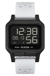 Nixon Heat Digital Rubber Strap Watch In Black / White