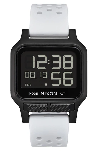 Nixon Heat Digital Rubber Strap Watch In Black / White