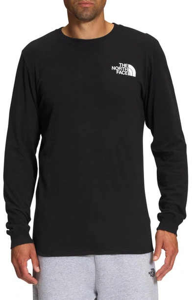 The North Face Long Sleeve Nse Box Logo Graphic Tee In Tnf Black Tnf White