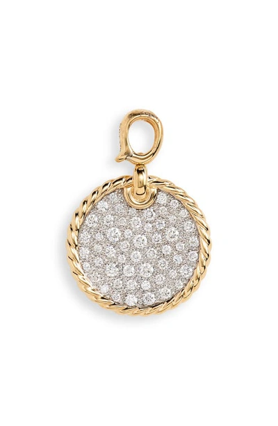 David Yurman Women's Dy Elements Disc Pendant In 18k Yellow Gold With Pavé Diamonds